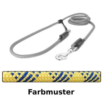 EASYLONG Hundeleine - L - 2m - gelb mit blauen Linien